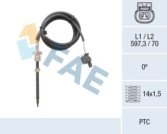 Sensor, exhaust gas temperature