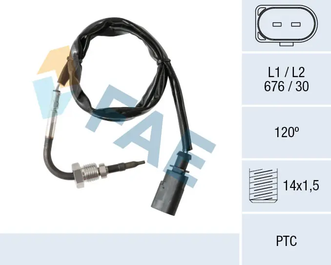 Sensor, exhaust gas temperature