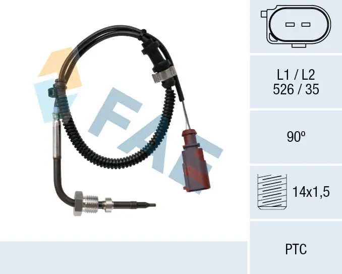 Sensor, exhaust gas temperature