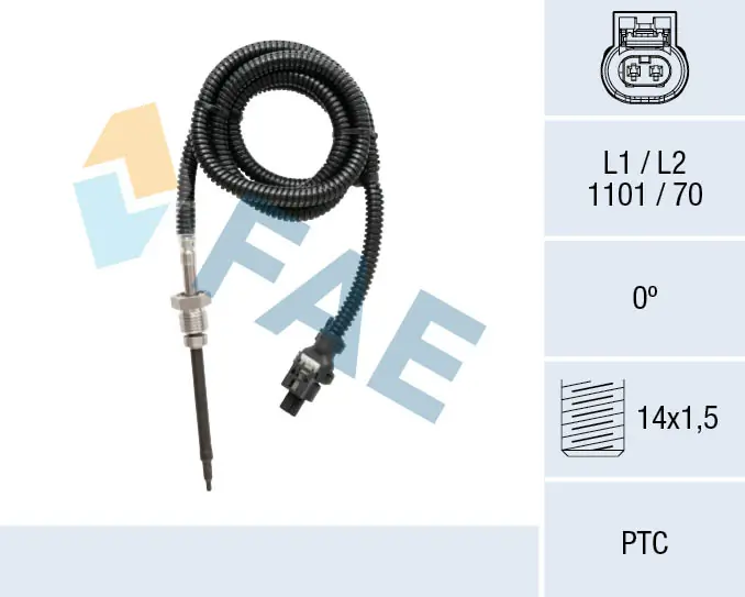 Sensor, exhaust gas temperature