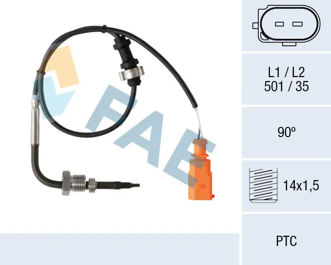 Sensor, exhaust gas temperature