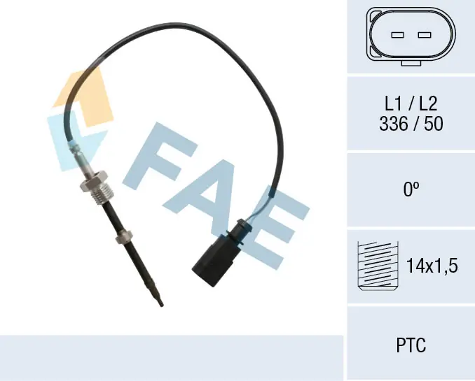 Sensor, exhaust gas temperature