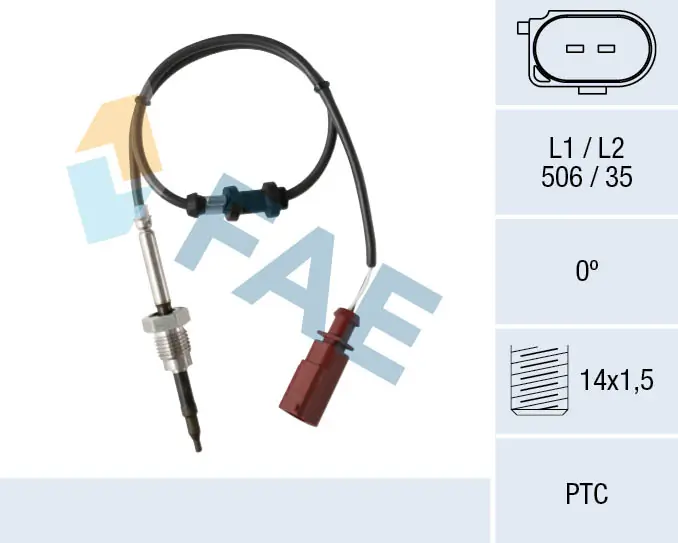 Sensor, exhaust gas temperature
