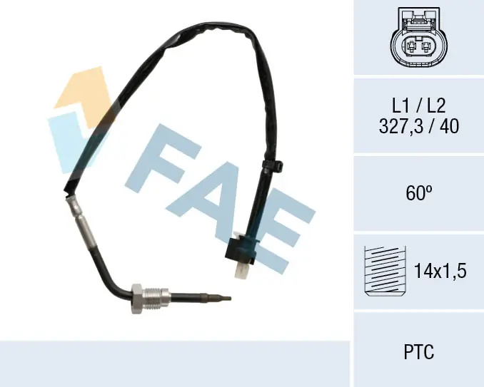 Sensor, exhaust gas temperature