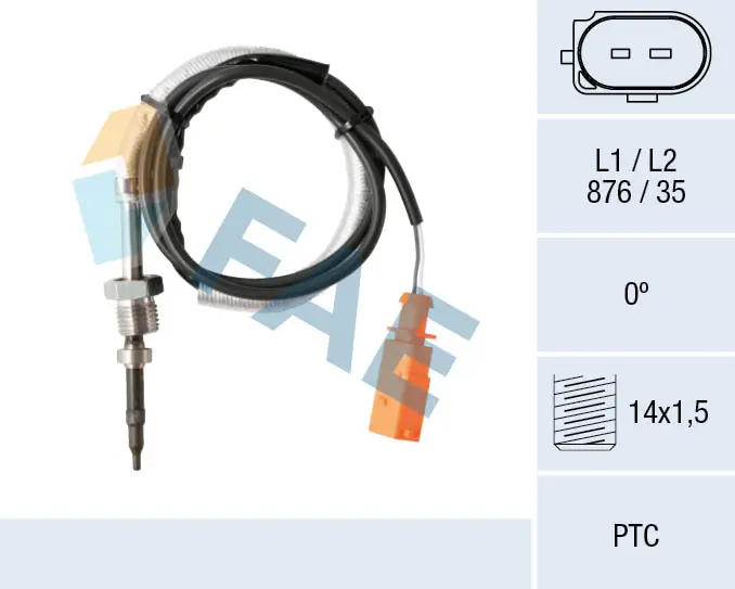 Sensor, exhaust gas temperature