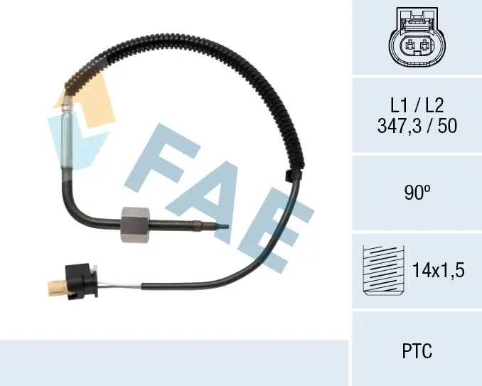 Sensor, exhaust gas temperature