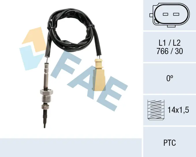 Sensor, exhaust gas temperature