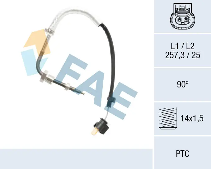 Sensor, exhaust gas temperature