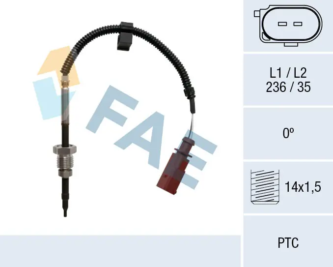 Sensor, exhaust gas temperature