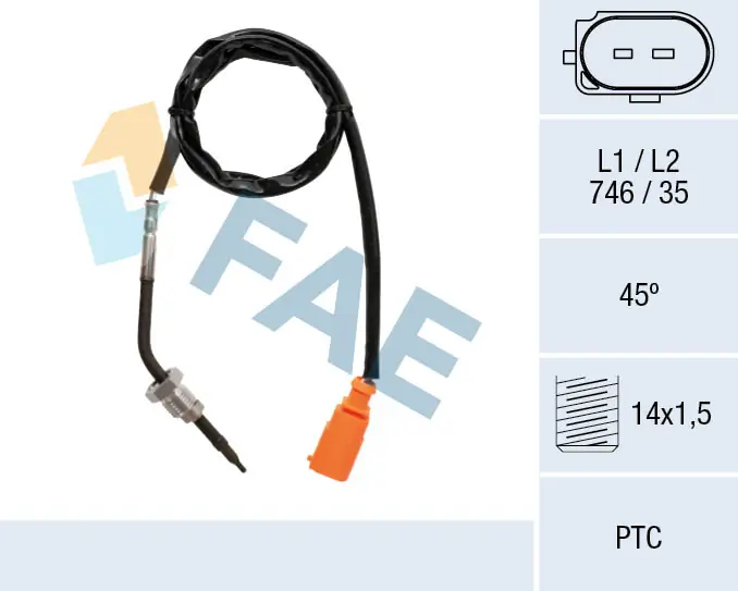 Sensor, exhaust gas temperature