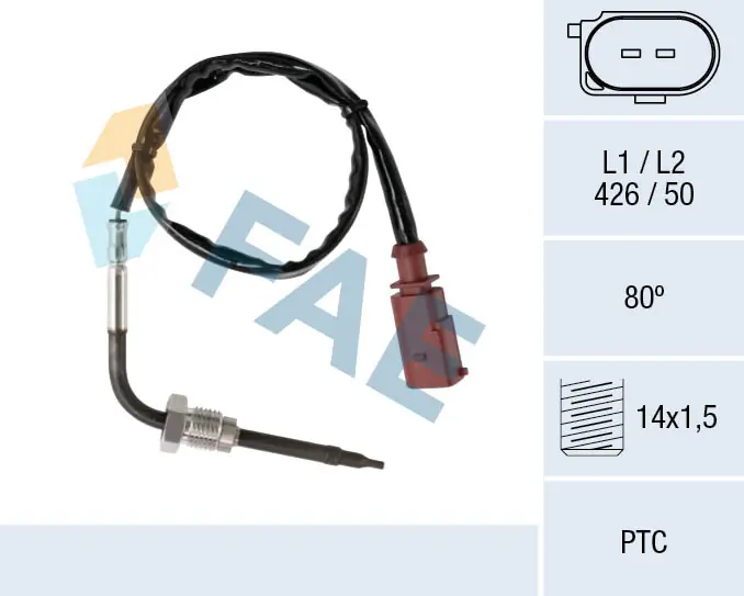 Sensor, exhaust gas temperature