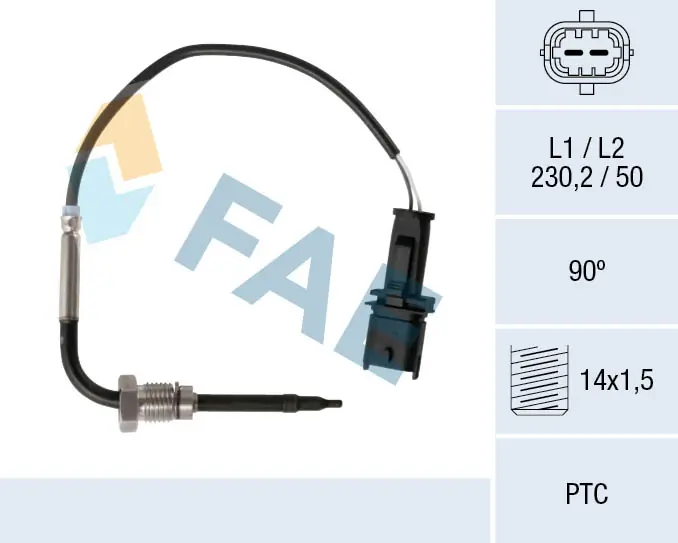 Sensor, exhaust gas temperature