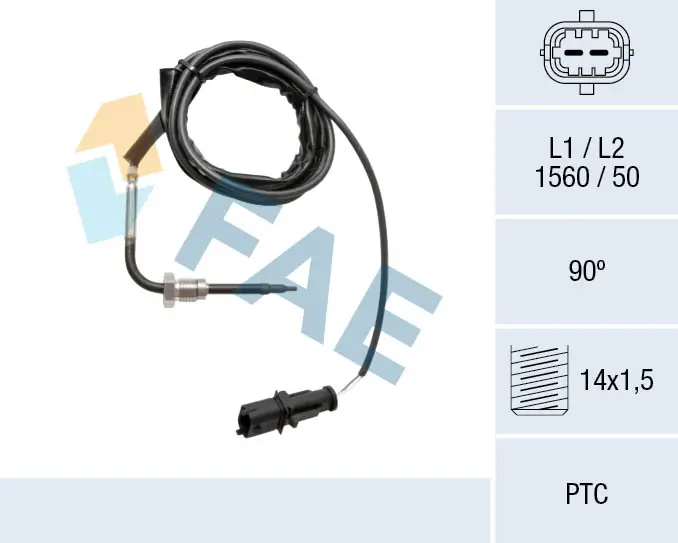 Sensor, exhaust gas temperature