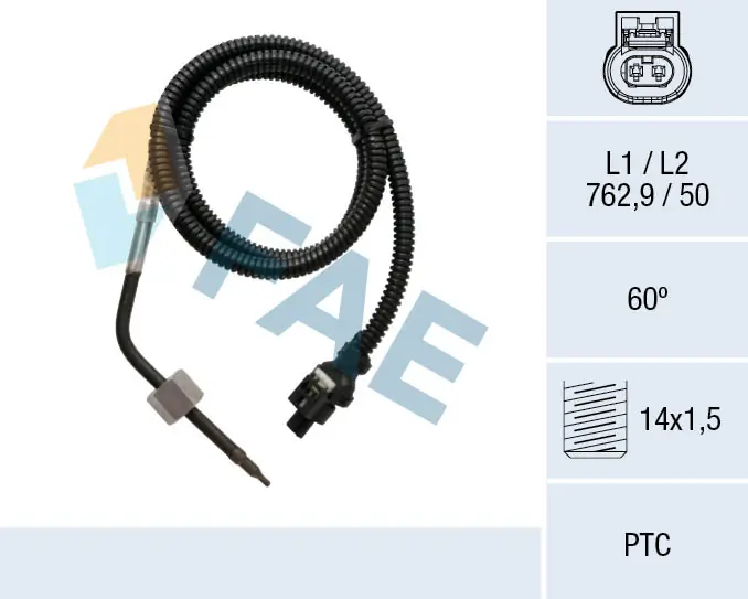 Sensor, exhaust gas temperature