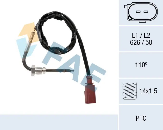 Sensor, exhaust gas temperature