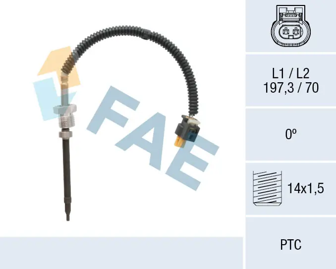 Sensor, exhaust gas temperature