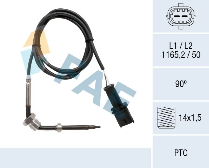 Sensor, exhaust gas temperature