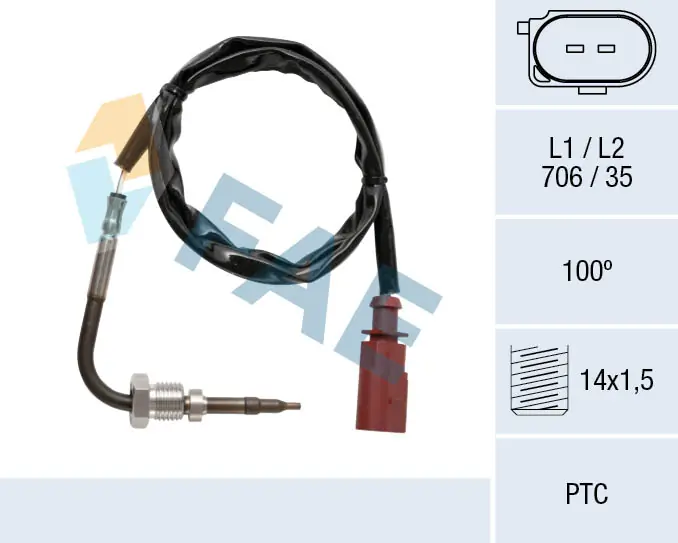Sensor, exhaust gas temperature