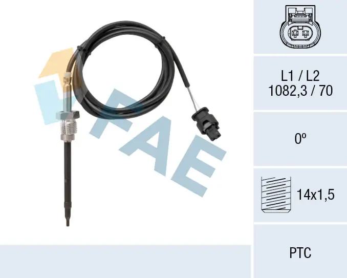 Sensor, exhaust gas temperature