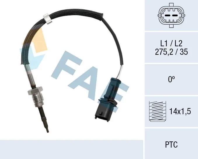 Sensor, exhaust gas temperature
