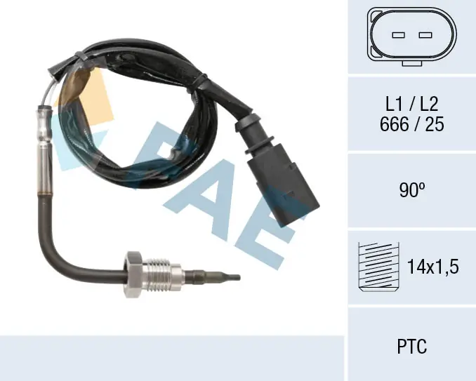Sensor, exhaust gas temperature