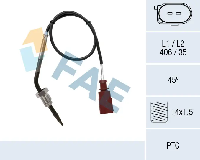 Sensor, exhaust gas temperature