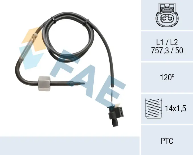 Sensor, exhaust gas temperature