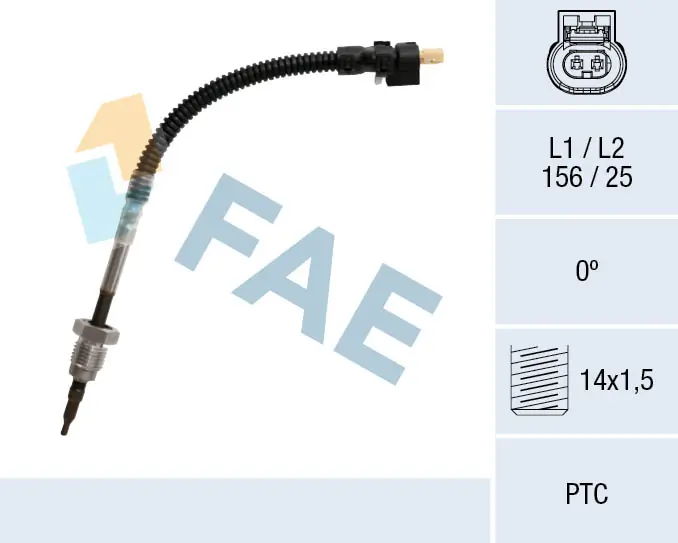 Sensor, exhaust gas temperature