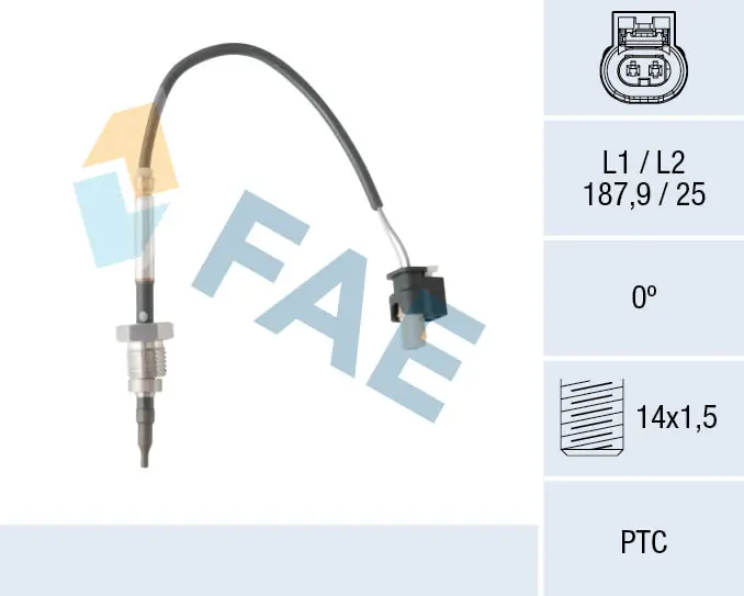 Sensor, exhaust gas temperature