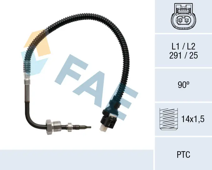 Sensor, exhaust gas temperature