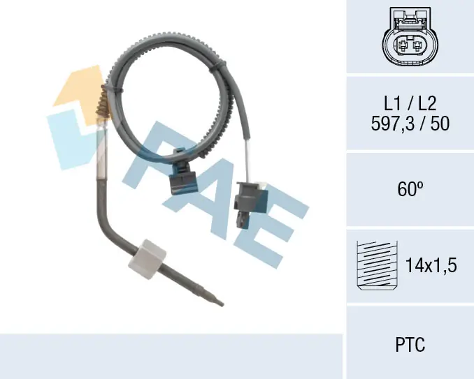 Sensor, exhaust gas temperature