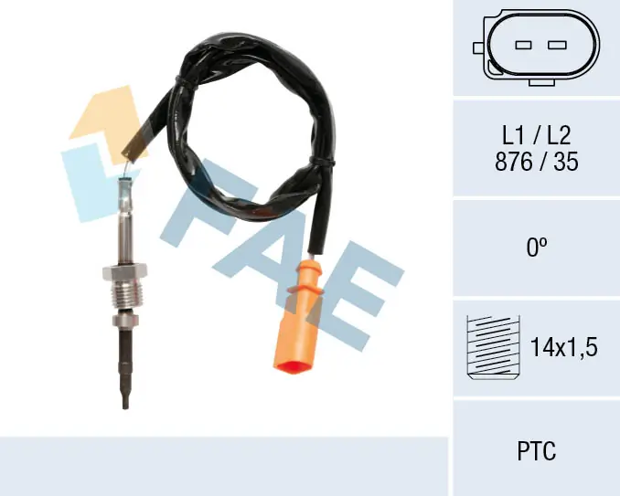 Sensor, exhaust gas temperature