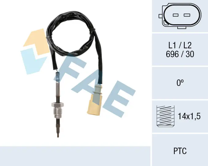 Sensor, exhaust gas temperature