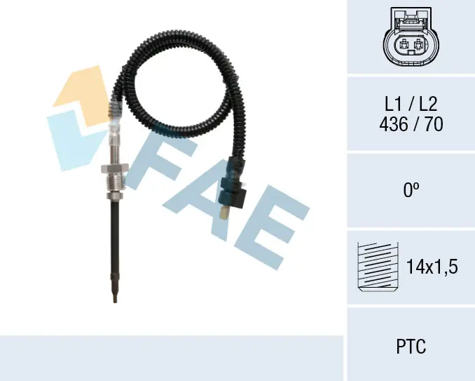 Sensor, exhaust gas temperature