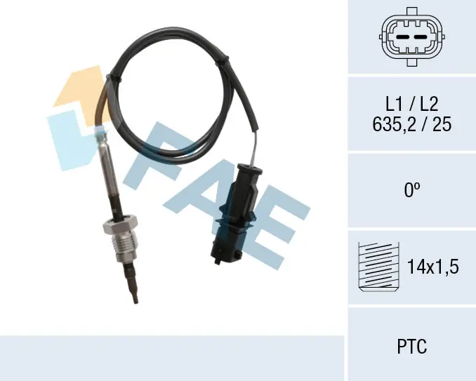Sensor, exhaust gas temperature