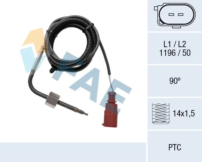 Sensor, exhaust gas temperature