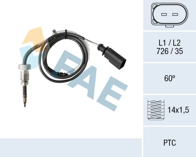 Sensor, exhaust gas temperature