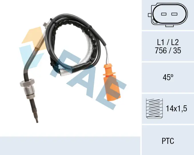 Sensor, exhaust gas temperature