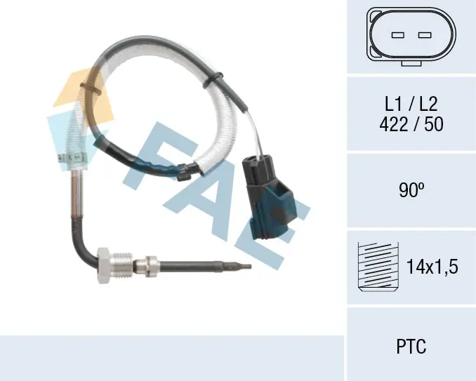 Sensor, exhaust gas temperature