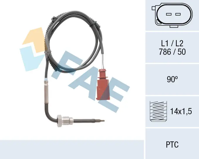 Sensor, exhaust gas temperature