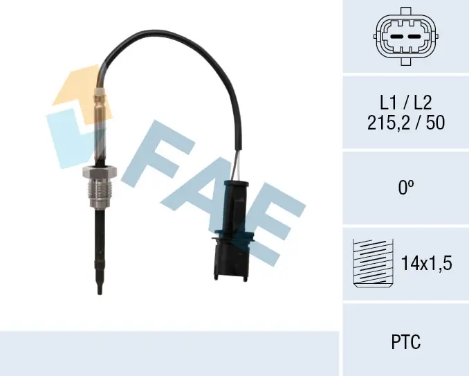 Sensor, exhaust gas temperature