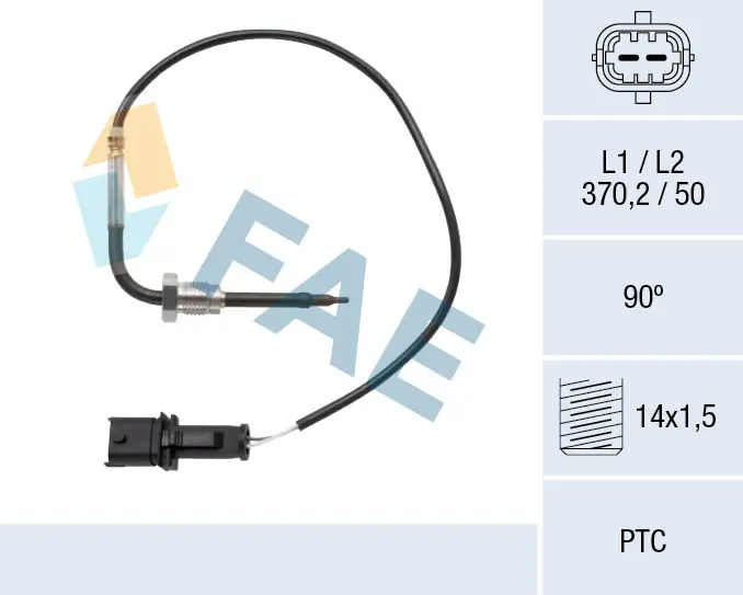 Sensor, exhaust gas temperature