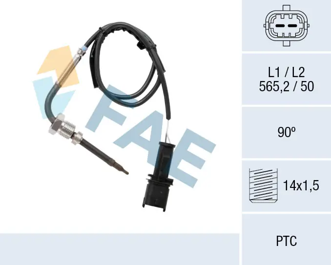 Sensor, exhaust gas temperature