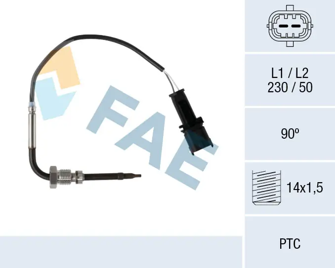 Sensor, exhaust gas temperature