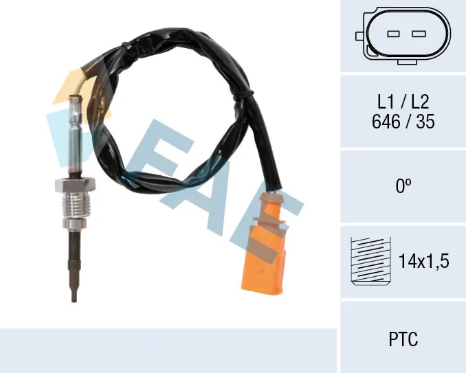 Sensor, exhaust gas temperature