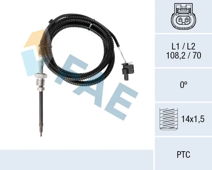 Sensor, exhaust gas temperature