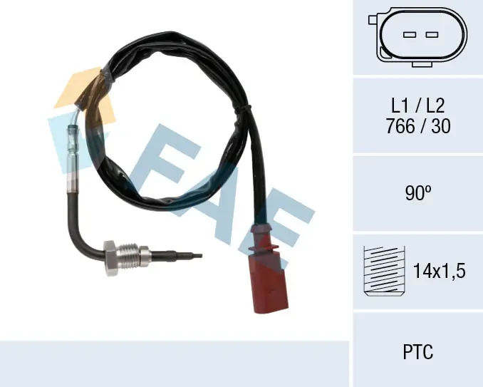 Sensor, exhaust gas temperature