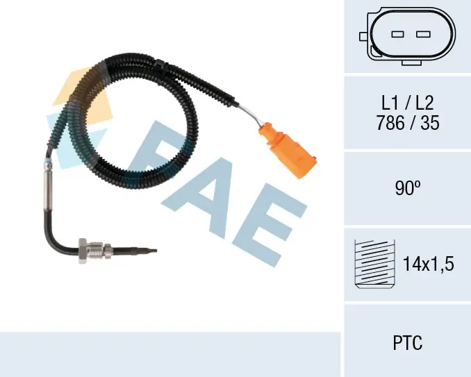 Sensor, exhaust gas temperature