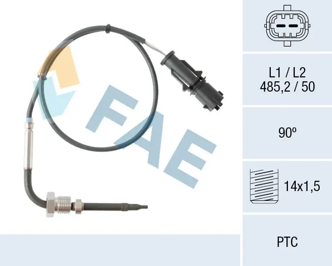 Sensor, exhaust gas temperature