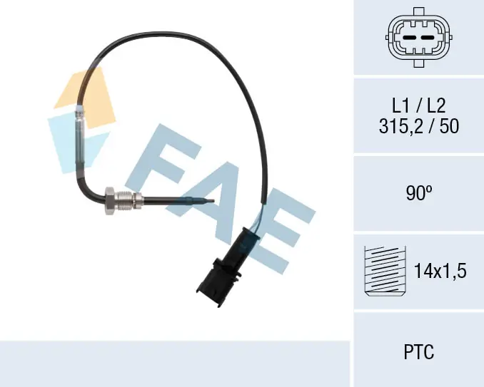 Sensor, exhaust gas temperature